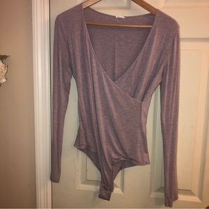 Garage body suit. SZ M. Wrap style. Long sleeve lavender